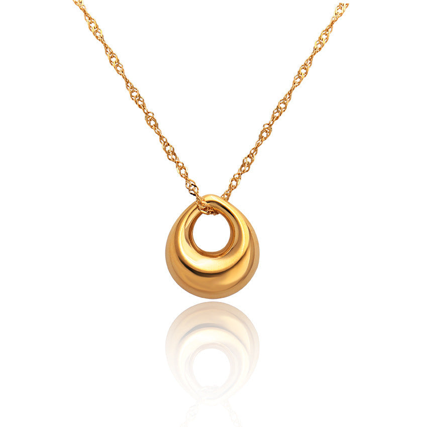 Popular Geometric Irregular Glossy Ring Snake Pendant Clavicle Chain