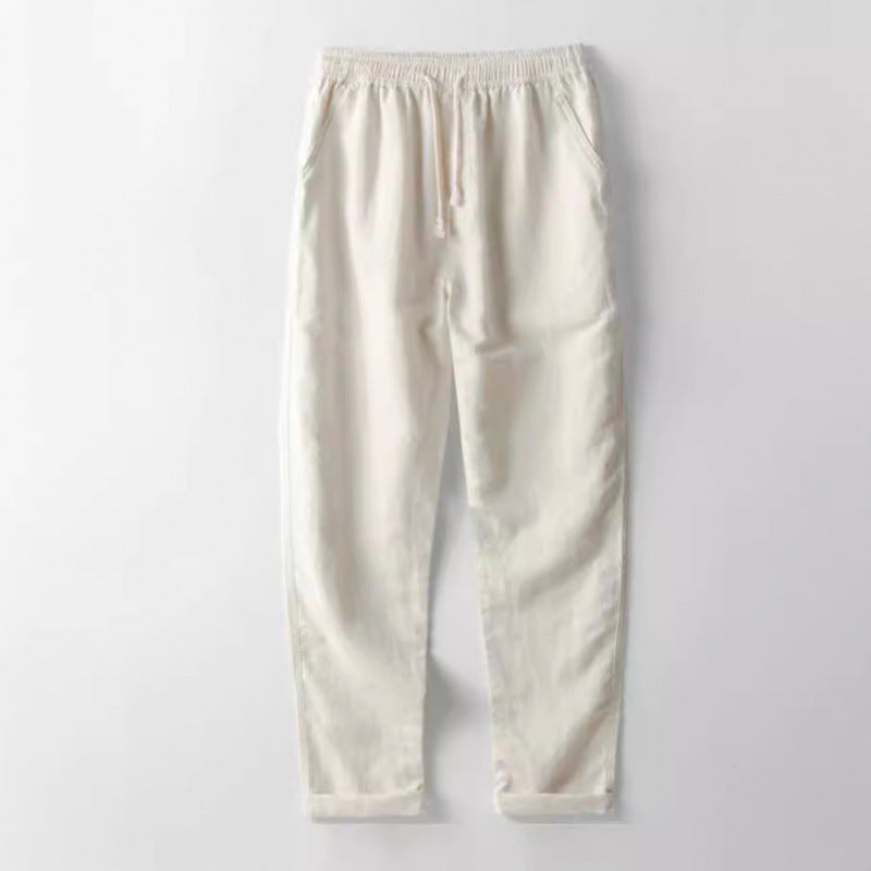 Men's Casual Loose Multi-color Beachwear Cotton And Linen Short Sleeve Suit Two-piece Set