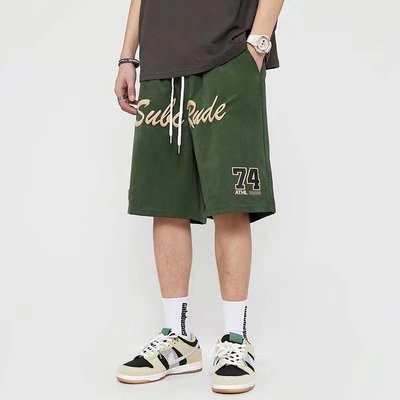 Street Hip-hop Mechanical Style Printed Sports Shorts Loose Wide Leg Leisure Middle Pants Summer Plus Size Men's Clothing