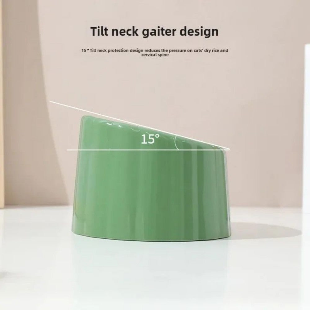 New Solid Color High-Stand Cater Bowl For Cats Large Mouth Anti-Overturn Anti-Slip Cat Bowl With Cactus Design