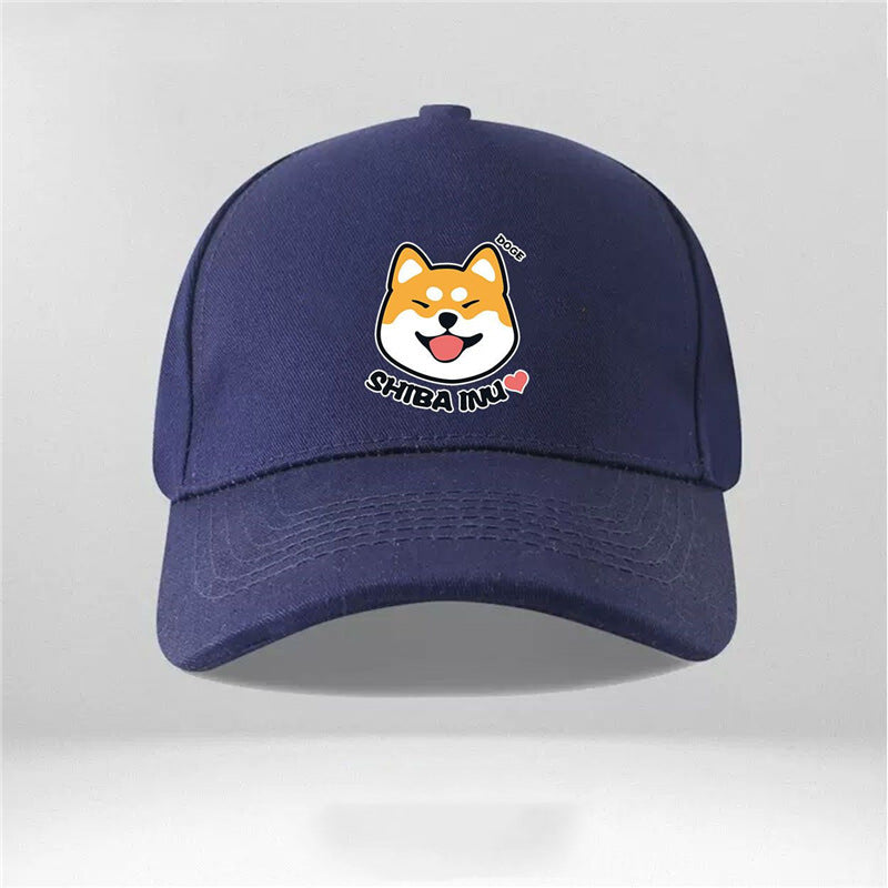 Cartoon Dog Shiba Inu Couple Peaked Cap for Men and Women – New Trendy Adjustable Hat