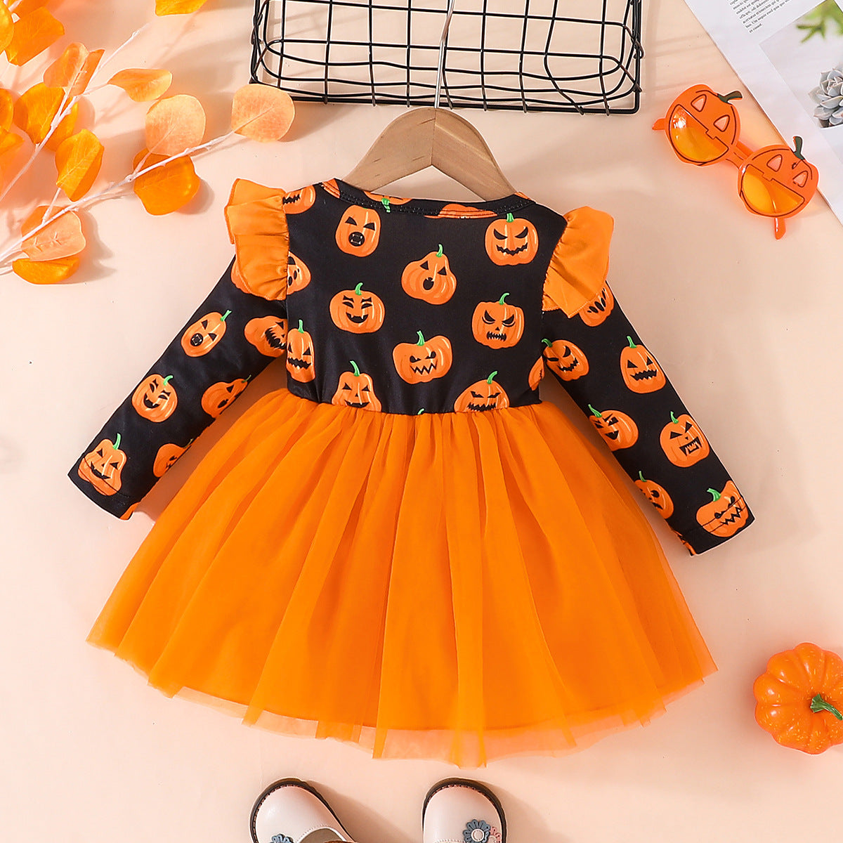 Halloween Long Sleeve Mesh Princess Dress
