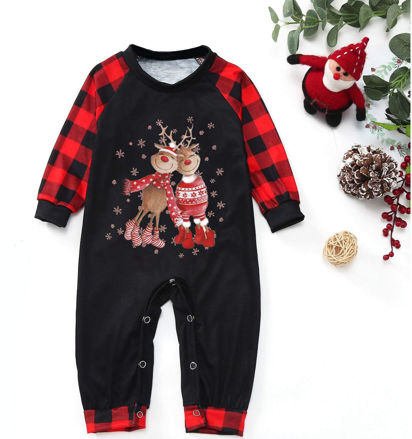 European And American New Christmas Print Parent-child Suit Home Service