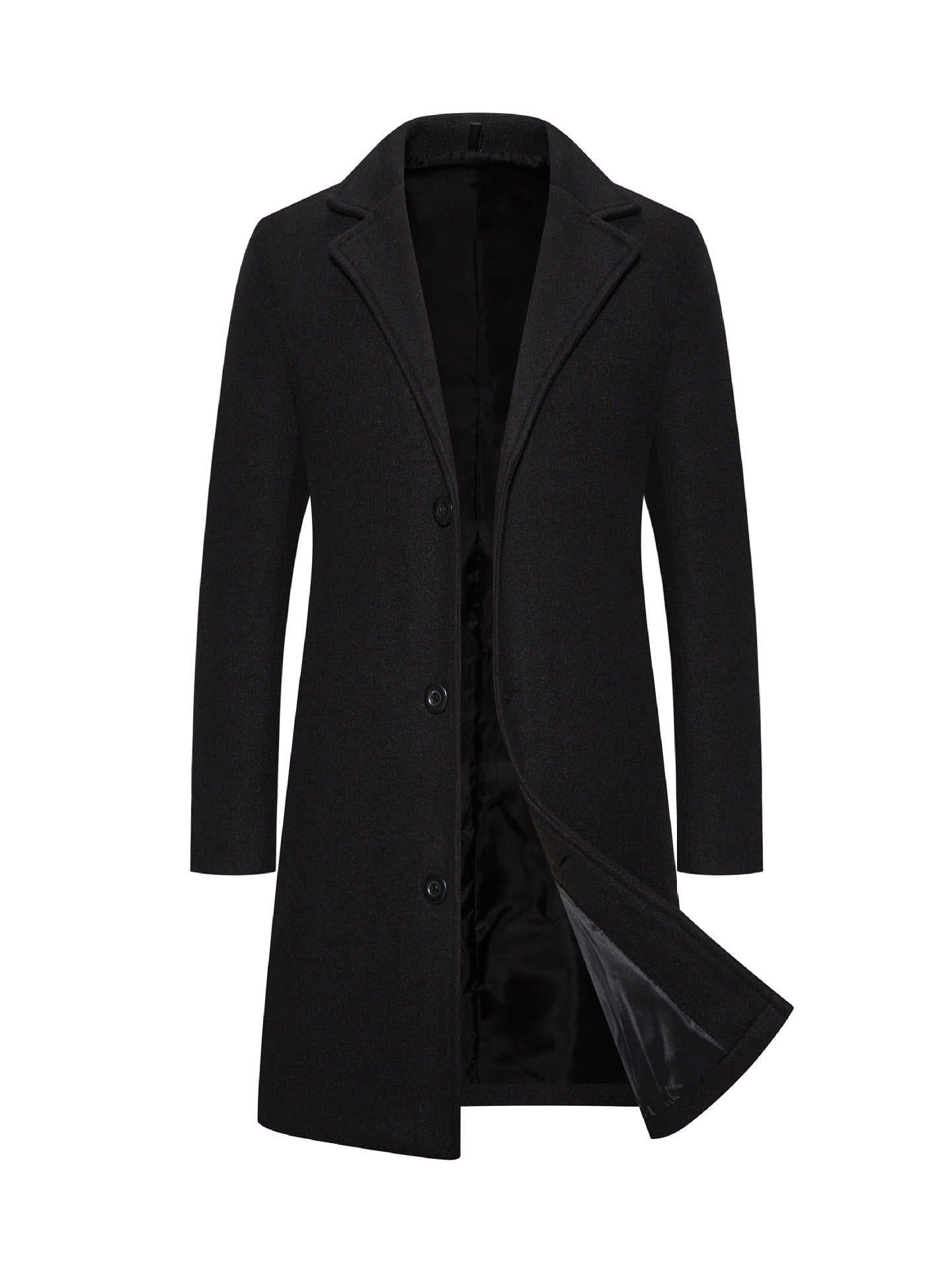 Long Solid Color Single Breasted Windbreaker Fabric