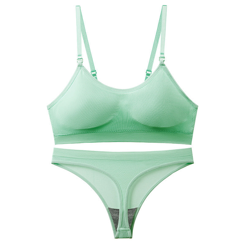 French Women's Wireless Push-Up Vest & Shorts Set