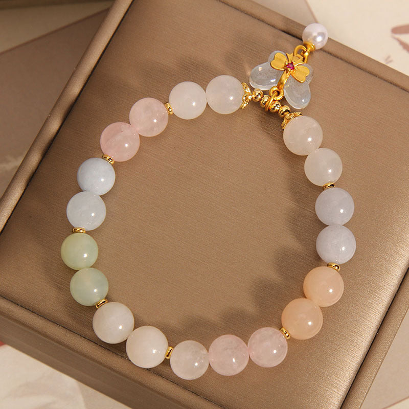 Candy Color Natural Morganite Bracelet Crystal Jade