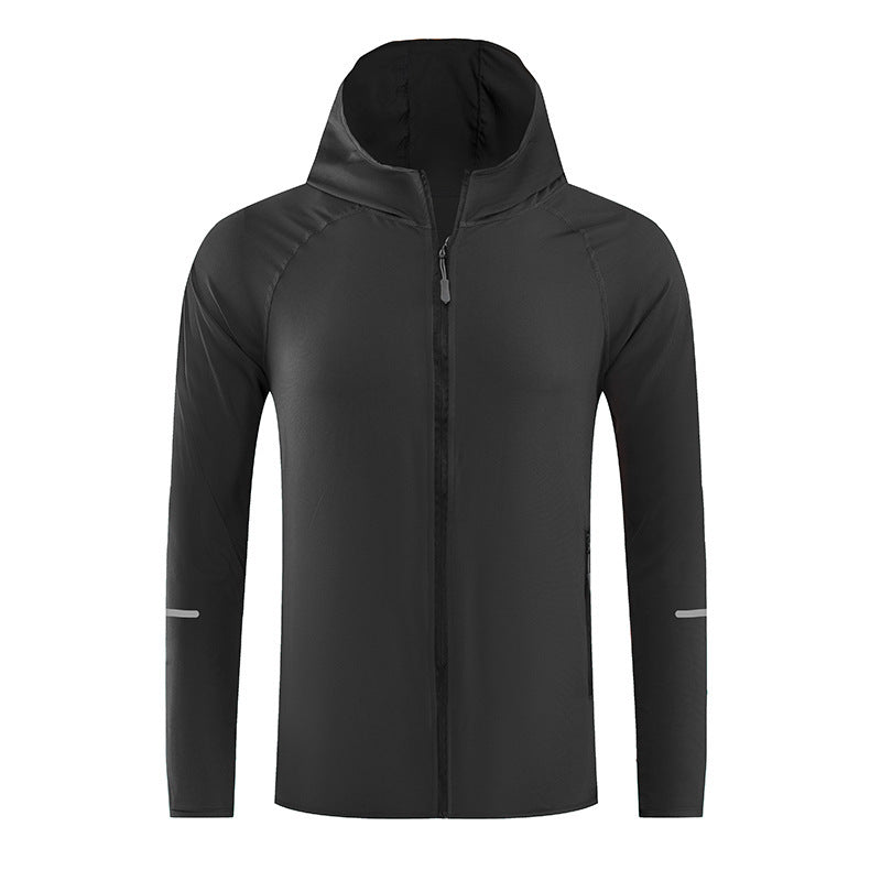 Summer Couple Running Jacket Sports Hooded Sun Protection Clothing Quick-drying