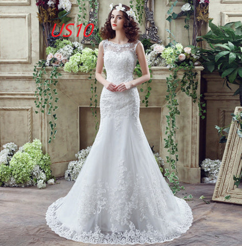 Sexy Lace Mermaid Trailing Wedding Dress for Brides