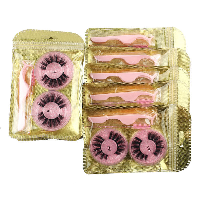 Natural Mink False Eyelashes – Round, Fluffy, Reusable Lash Extension Set