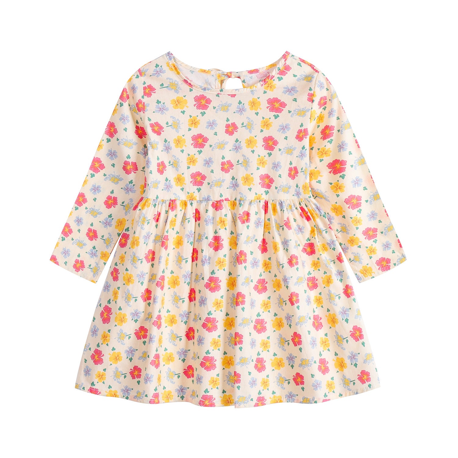Children's Floral Cotton Long Sleeve Dress