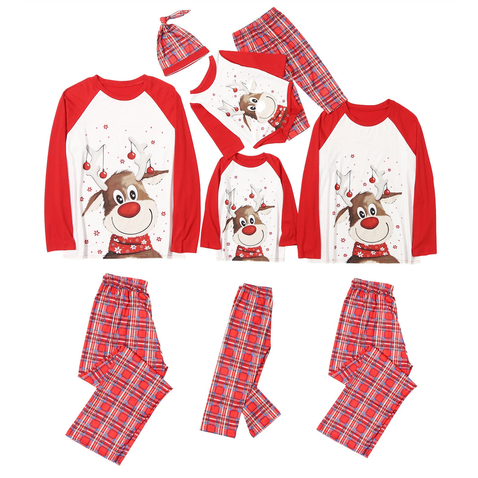 Printed Long-sleeved Pajamas And Home Clothes Christmas Set