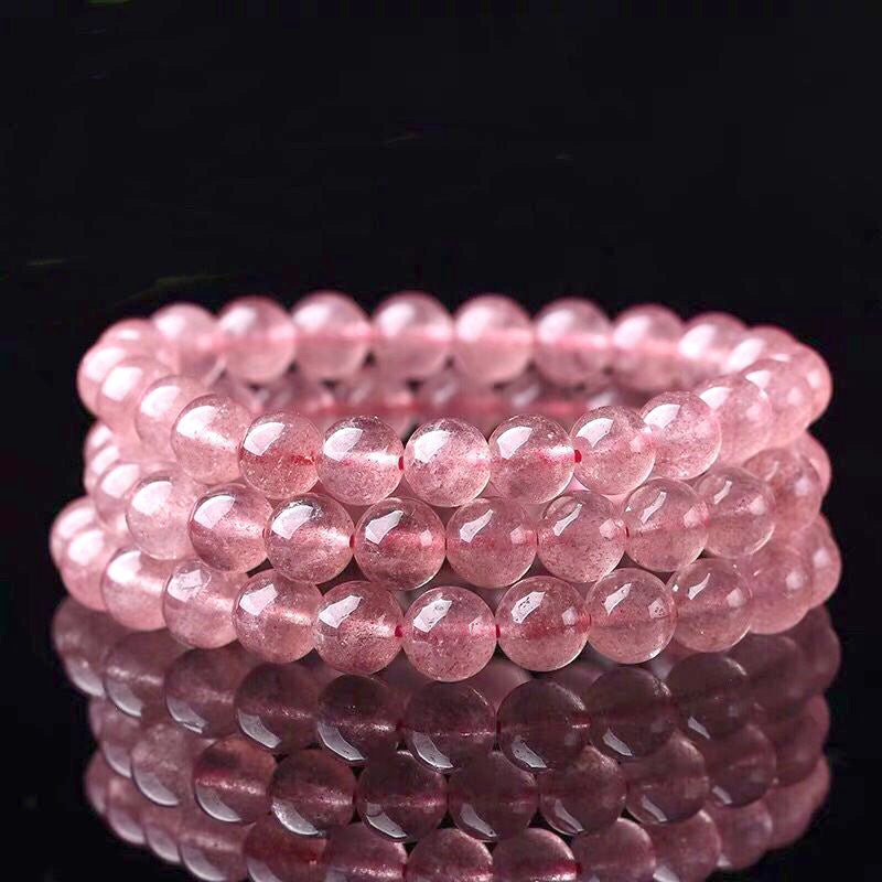 Fashion Natural Strawberry Quartz Bracelet Women