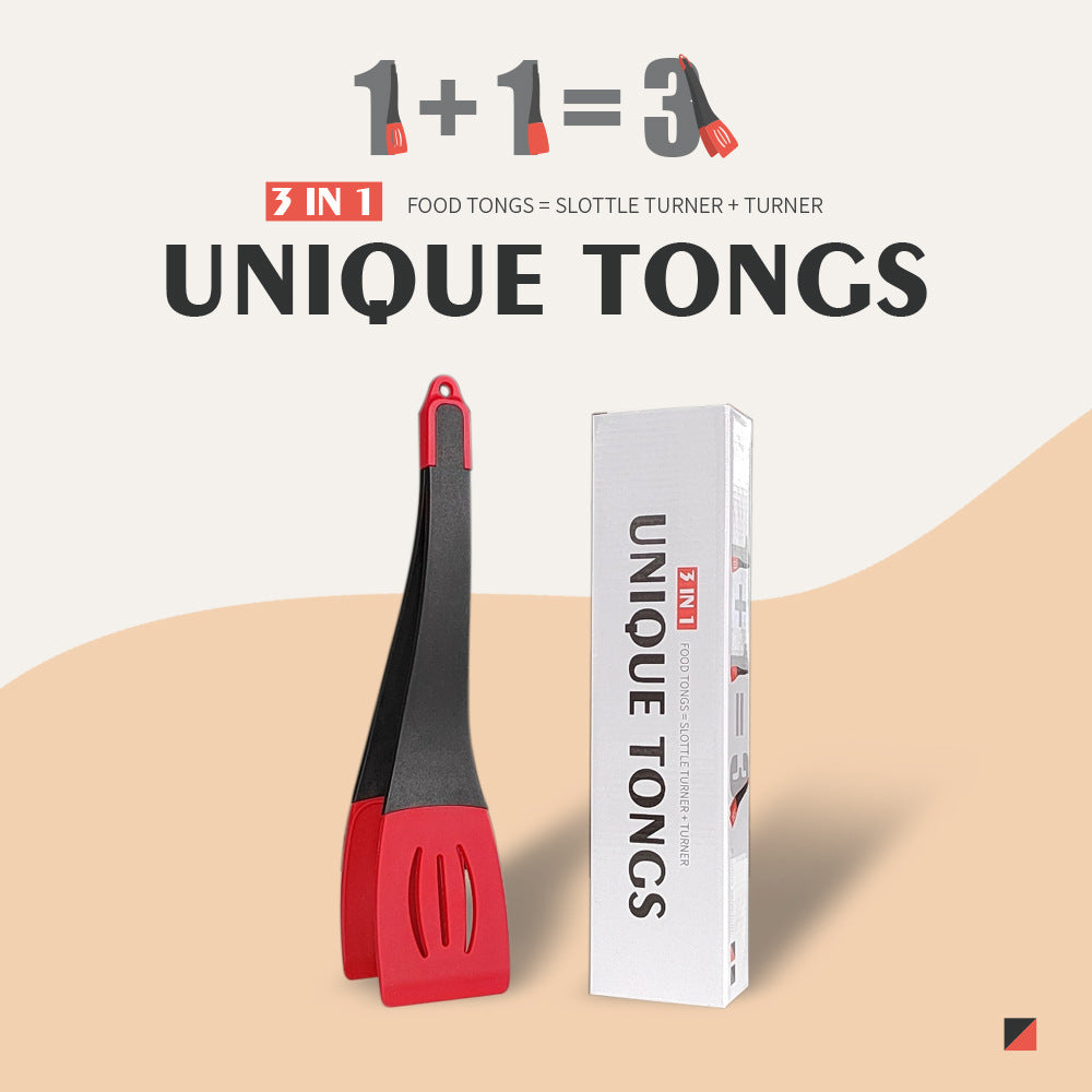3-in-1 Silicone Frying Spatula Clip – Multi-Function Turner for Steak, Pancakes & More