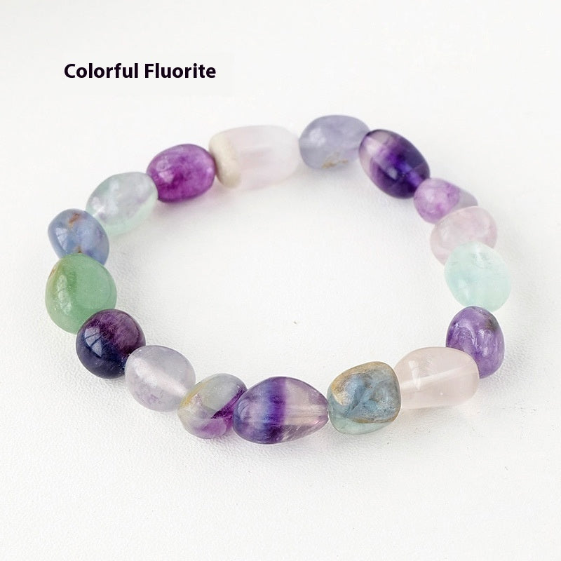 Natural Amethyst Large Particle Gravel Rolling Stone Bracelet