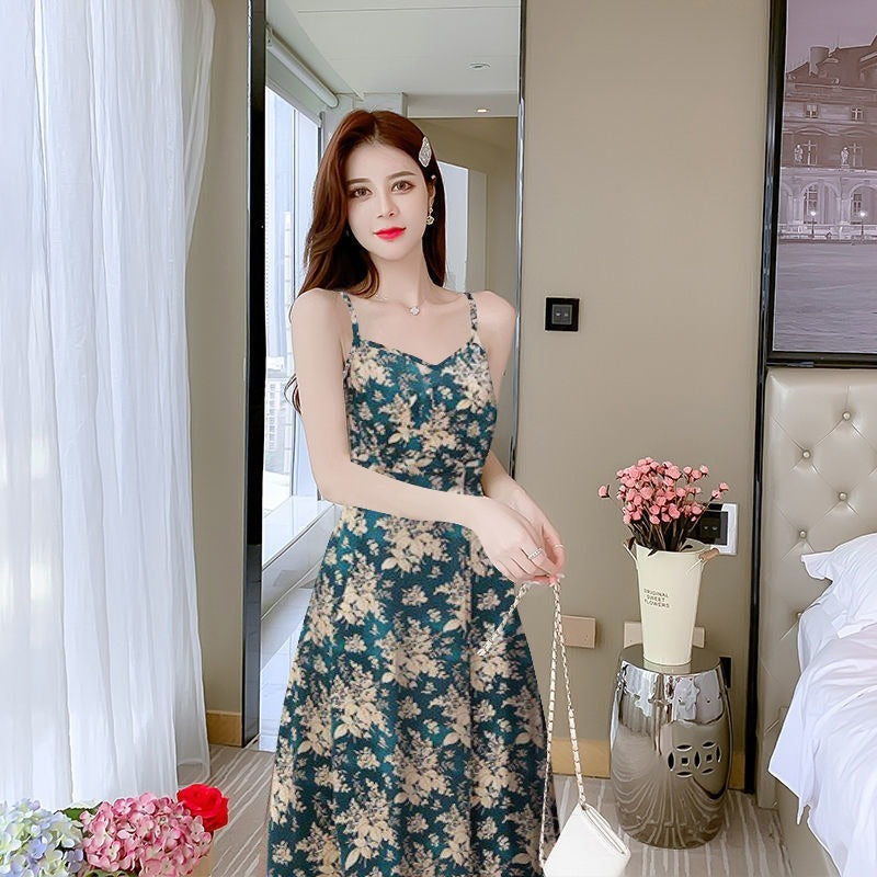 Women's Fashion Casual Print Sling Dress