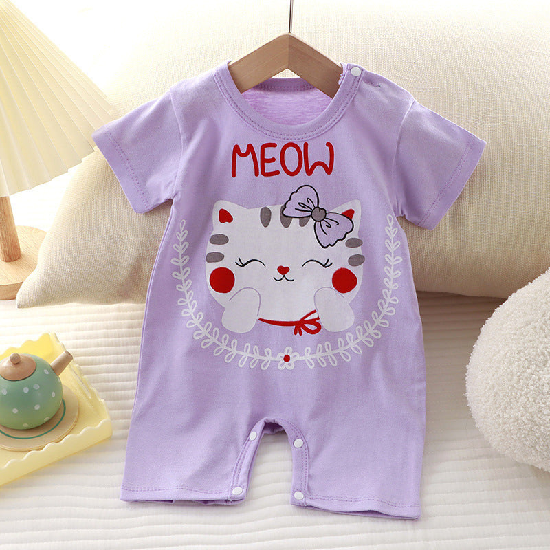 Cute Cartoon Print Onesies Newborn High Quality Fabric