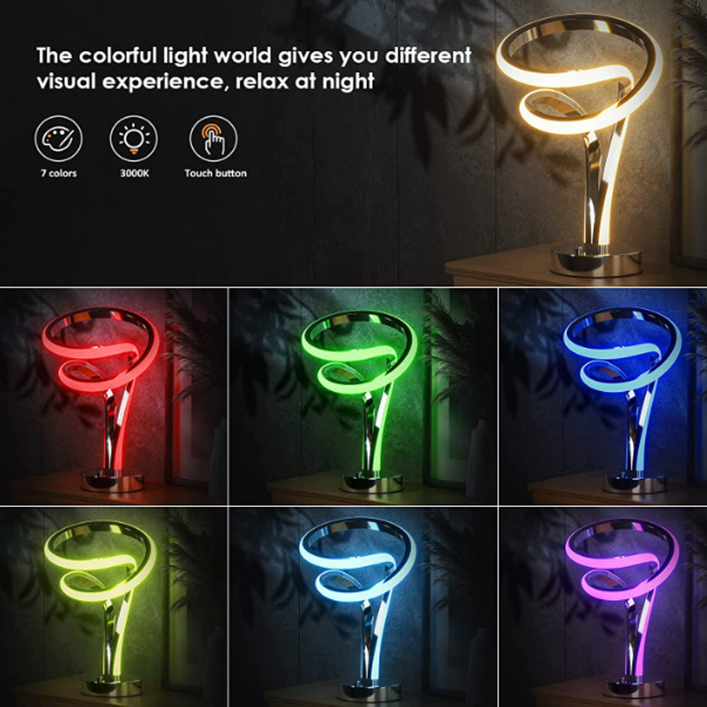 Aluminum Alloy LED Table Lamp Wooden Base Eye Protection USB Charging