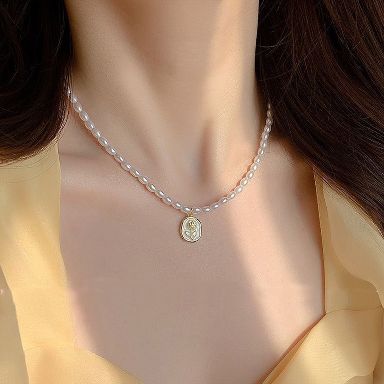French-Inspired Pearl Choker Necklace For Women - Baroque Chunky Layered Collarbone Chain, Vintage White Bridal Wedding Jewelry Gift