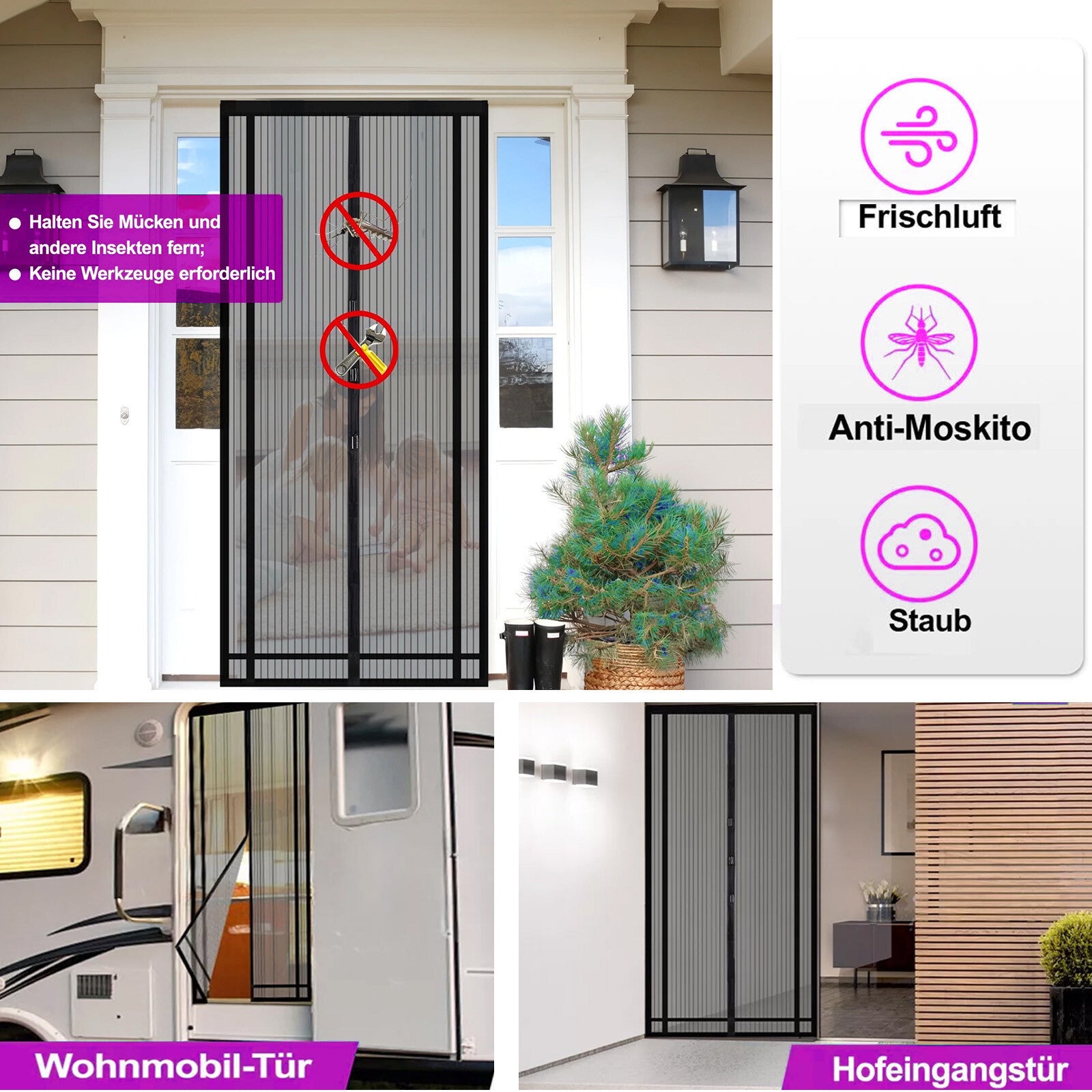Fly Screen Door Insect Screen Door Curtain Magnetic Curtain Balcony Door 220x100cm