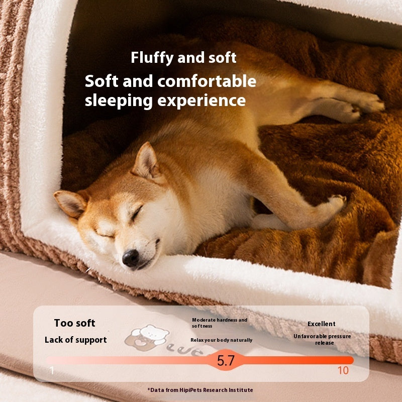 Autumn And Winter Small Dog Three-dimensional Bear Arc Pet Bed