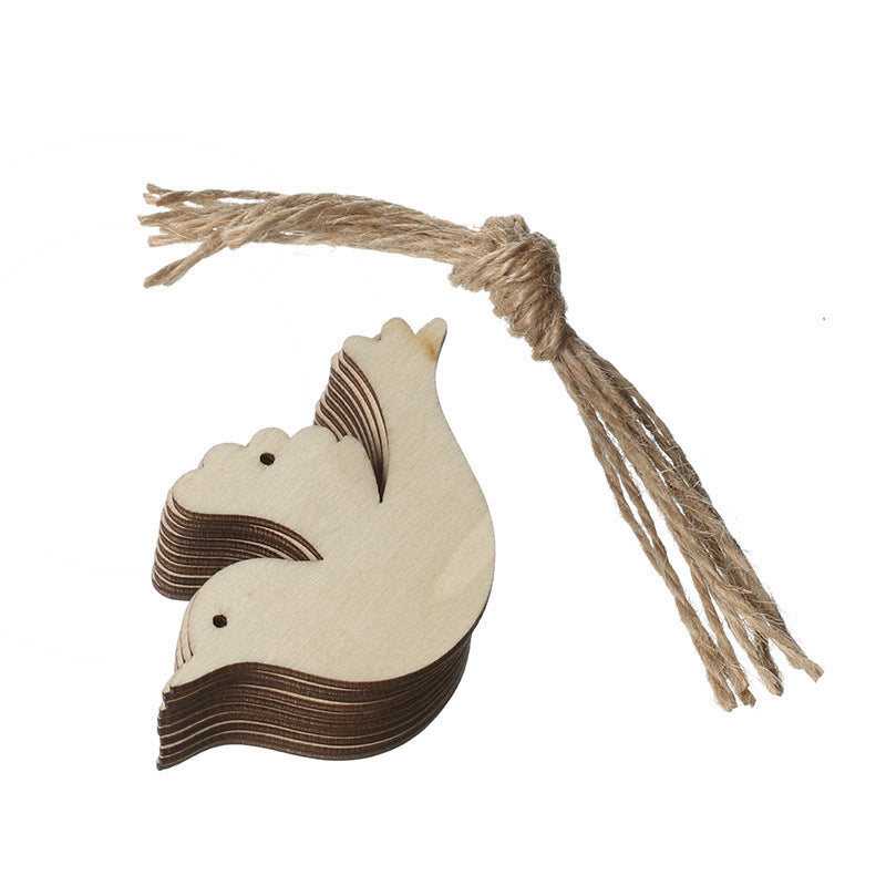 Handmade Boxwood Cartoon Christmas Pendants