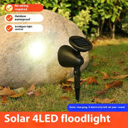 Solar Lawn Spotlights 4LED – Outdoor Waterproof Landscape Decorative Lamp for Courtyard & Garden