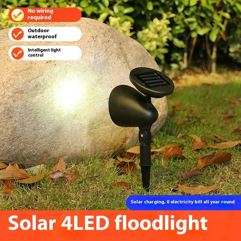 Solar Lawn Spotlights 4LED – Outdoor Waterproof Landscape Decorative Lamp for Courtyard & Garden