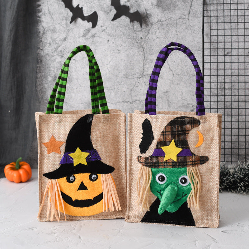 Halloween Candy Tote Bag – Creative Witch, Skull, and Pumpkin Gift Handbag for Kids and Party Favors