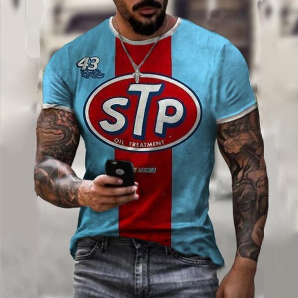 Men's Sports Round Neck Slim  Printed T-shirt