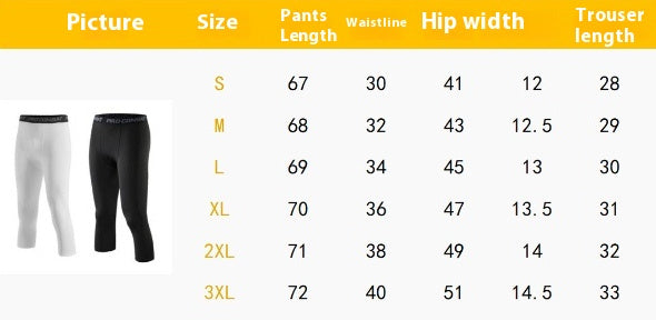 Men’s Cropped Sports Training Tights – Quick-Dry Running Leggings