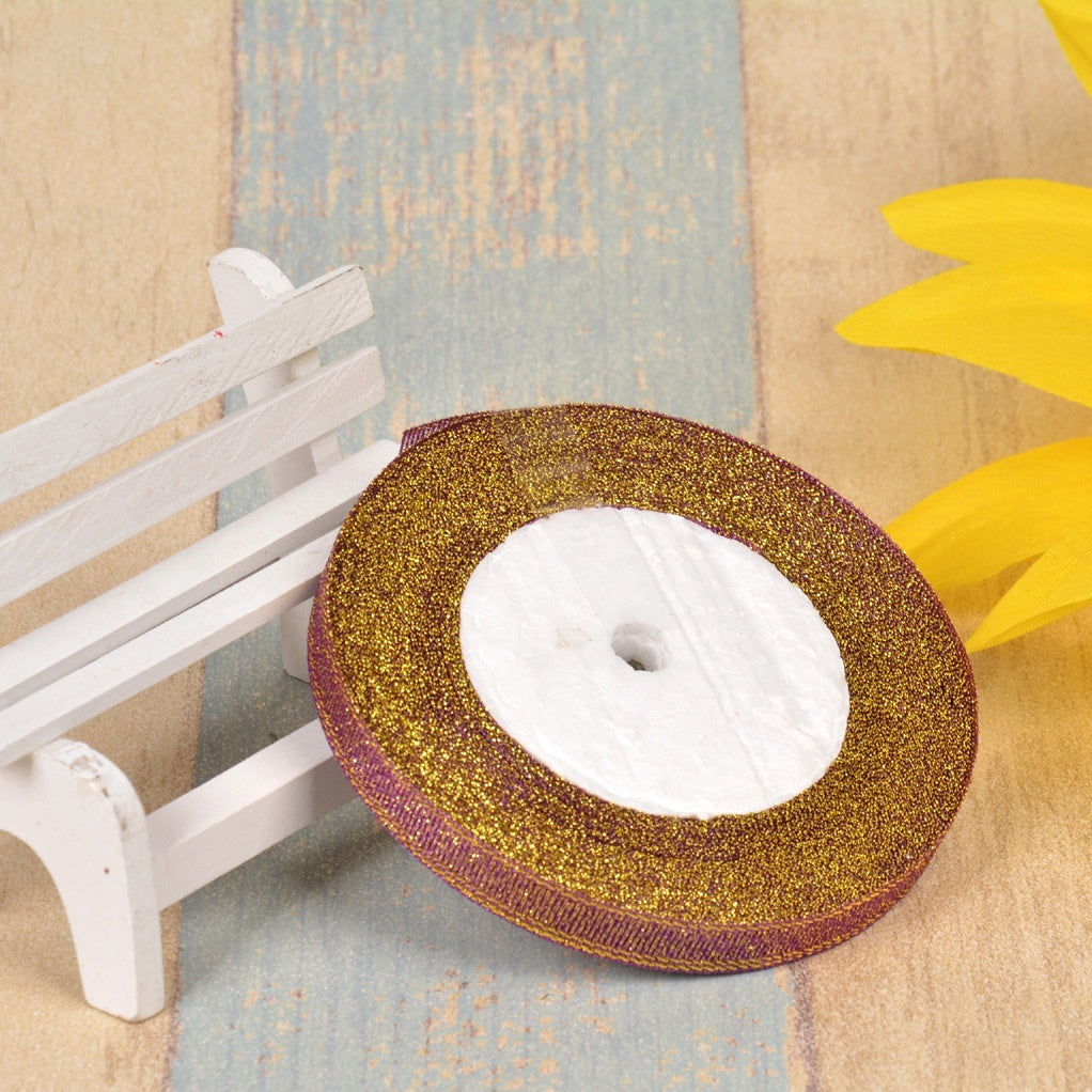 Bow Gold Silk Silver Polyester Ribbon – Craft, Gift Wrap & DIY Decoration Ribbon
