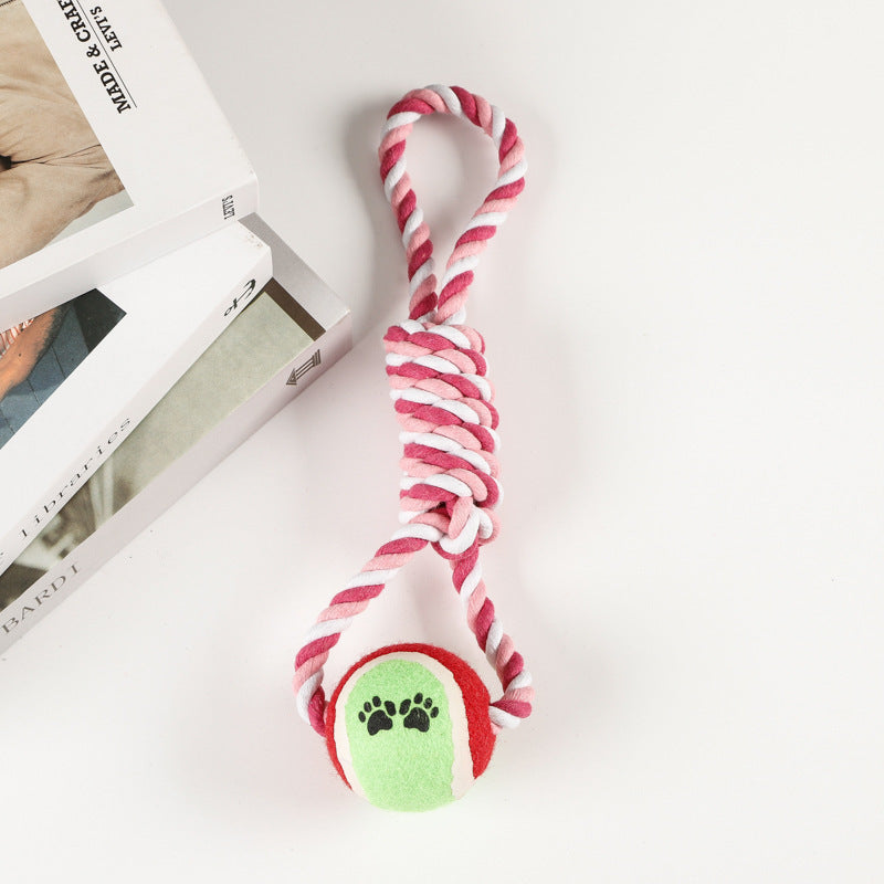 Large And Medium Puppy Relieving Stuffy Bite-resistant Molar With Tennis Cotton String