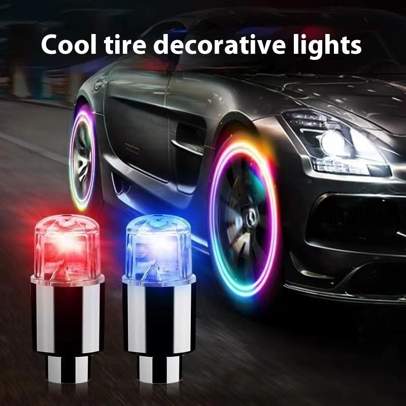 Rubber Tire Valve Light For Bicycle Motorcycle Car LED Safe