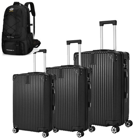 Unisex ABS Hard Shell Luggage Set 3 Piece Spinner Wheels