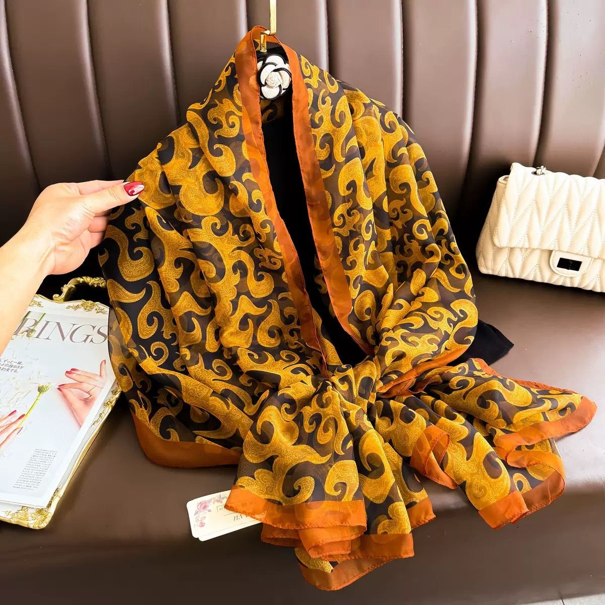 Yarn Cashew Printed Beach Travel Sun Protection Scarf