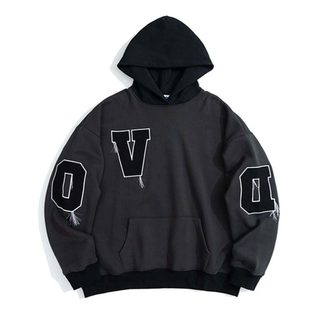 Retro Plush Sports Hoodie – Unisex Loose Fit Couple Jacket