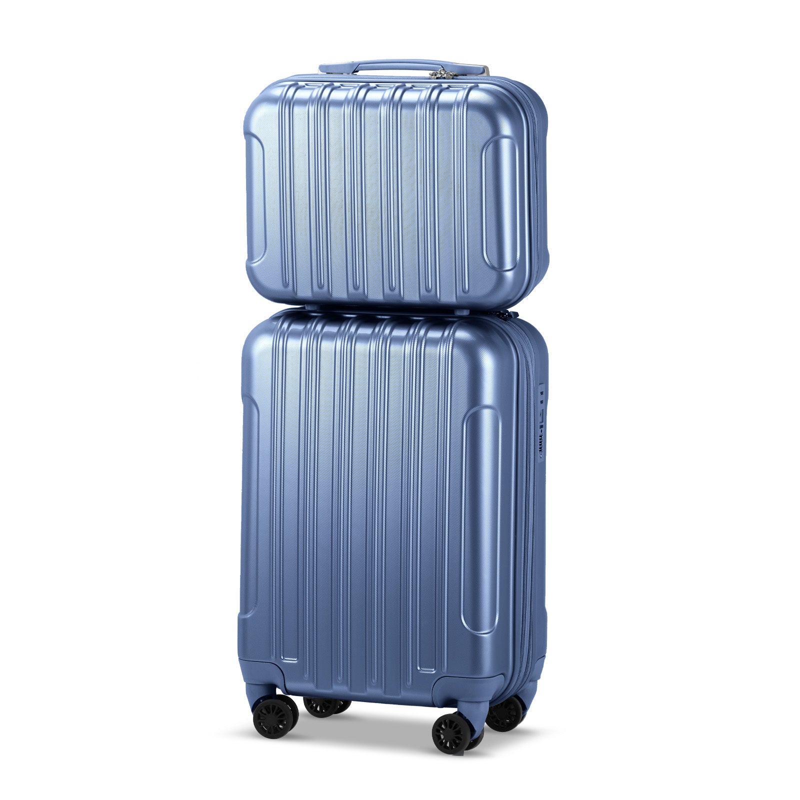 Unisex Vertical Pattern PCABS Hard Shell Luggage 20In