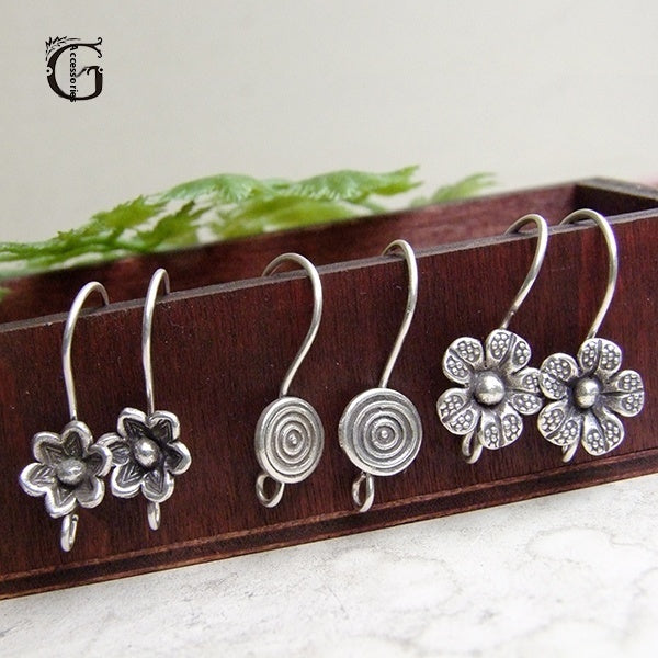 Homemade Sterling Silver Earrings Eardrop Silver Accessories Silver Ear Hook
