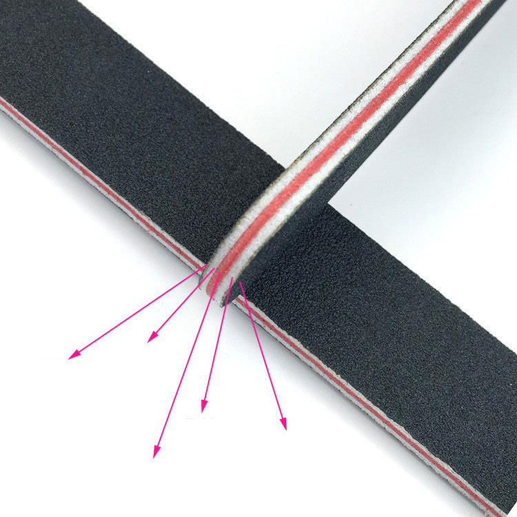 Double-Sided Nail Polishing Strip – Black & Red Heart Nail Buffer Tool