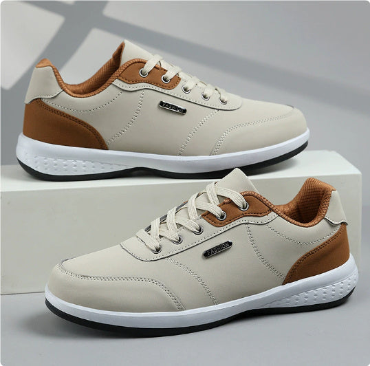 Fashion Light Sports Casual Men Shoes Autumn New Lace-Up Shoes Microfiber Leather Casual Shoes FLats Sneakers