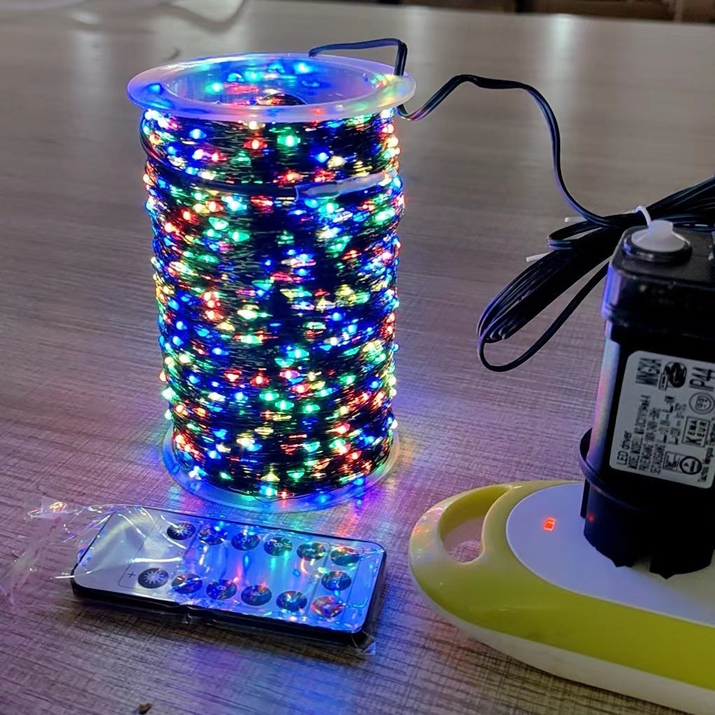 LED Solar Copper Wire Lamp Eight Function Light String