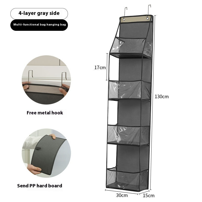 Home Door Rear Transparent Visual Multifunctional Hanging Storage Bag