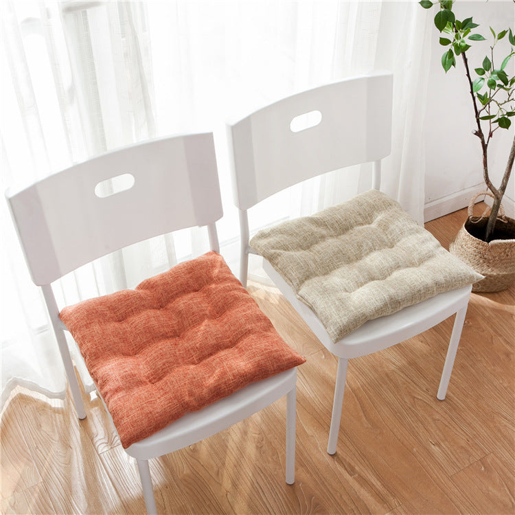 Simple Nordic Solid Color Linen Thickened Seat Cushion