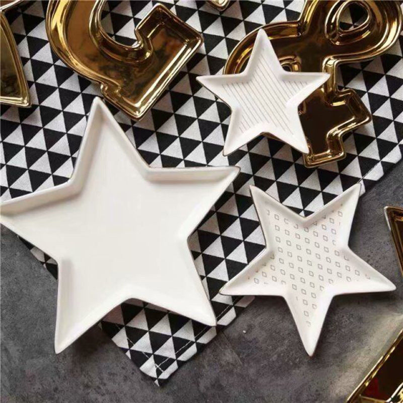 Home Pentagram-shaped Ceramic Key Storage Tray