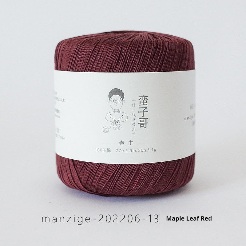 Silk Thread Pure Cotton Hand-Woven Crochet – Hairline Rule Wool Ball for Crafts