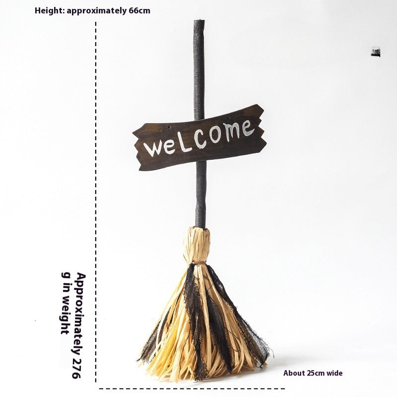 Halloween New Electric Toy Witch Broom Decoration Props Ornaments