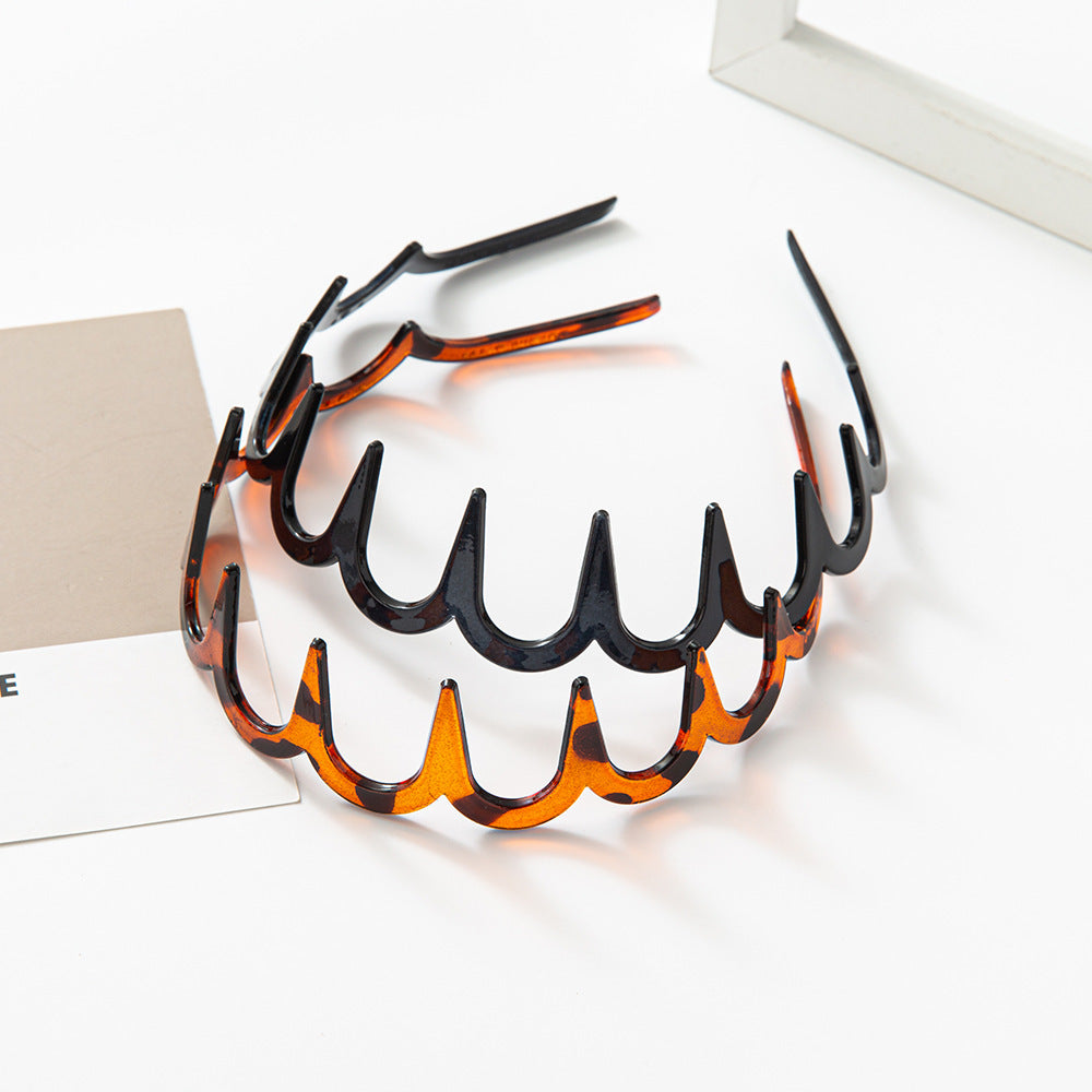 Headdress Wave Face Wash Toothed Non-slip Headband Unisex Hairpin Barrettes