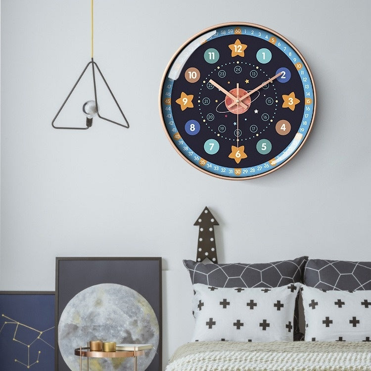 Early Education Cartoon Mute Children's Time Management Quartz Home Wall Mounted Clock