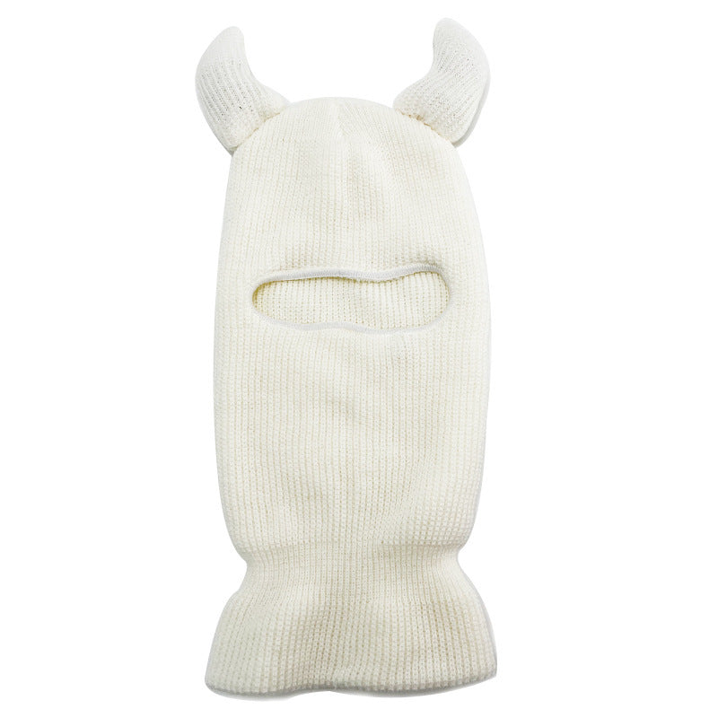 Halloween Wool Hat Horn Single Hole Headgear