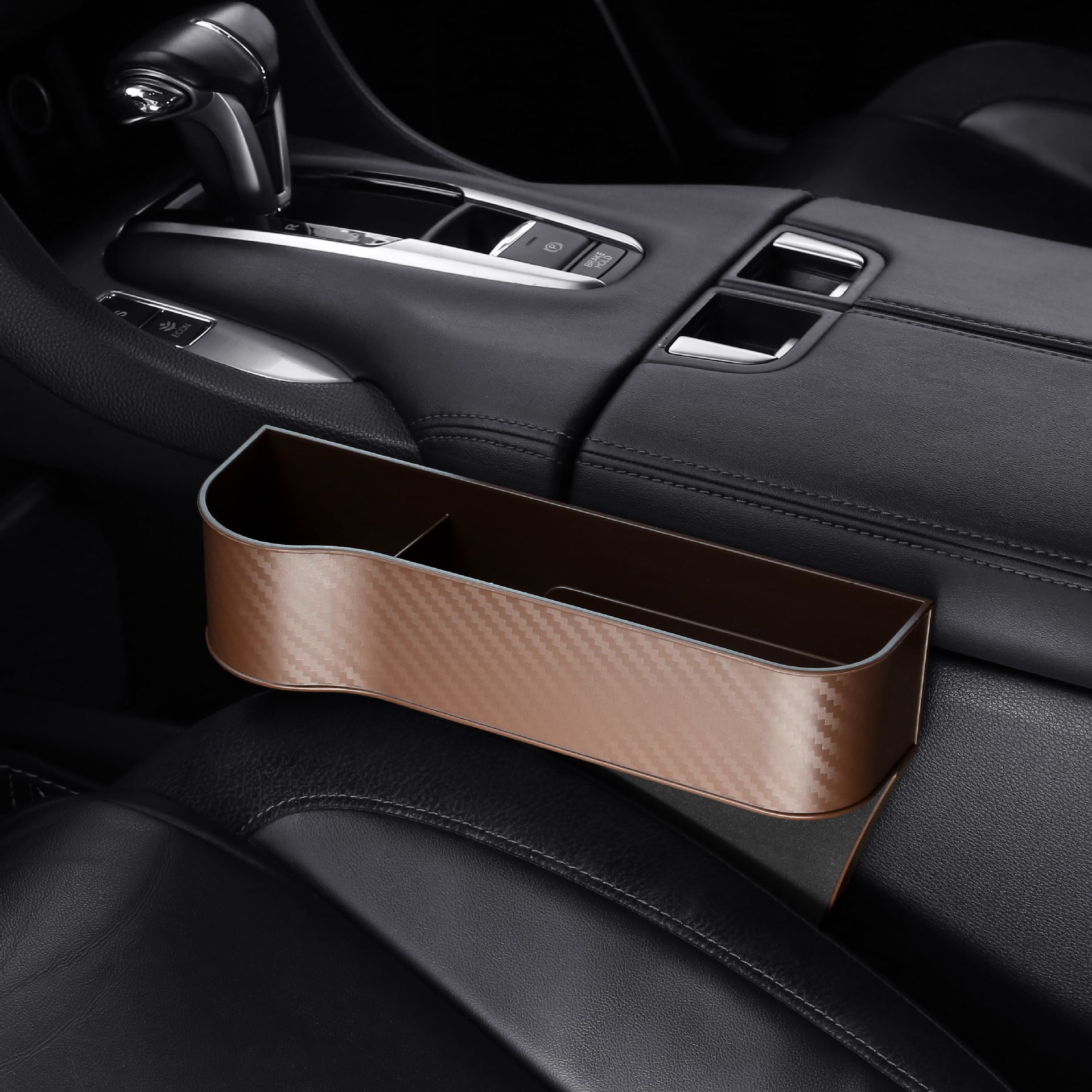 Car Seat Gap Organizer – PU Storage Box for Wallet, Phone, Coins, Keys & Cards